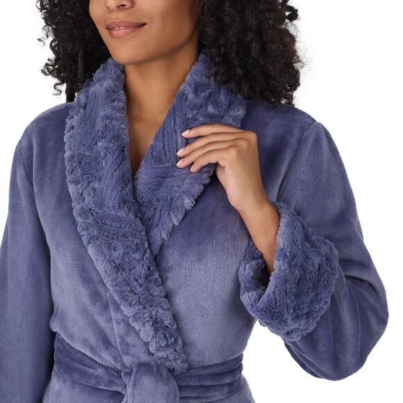 NWT Carole Hochman Women's Silky Soft Shawl Collar Wrap Style Plush Robe - Picture 6 of 10